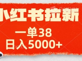 小红书拉新项目,一单38元,操作简单发发朋友圈就行