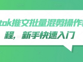 tiktok推文批量混剪操作教程，新手快速入门