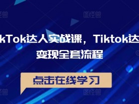 TikTok达人实战课,Tiktok达人变现全套流程