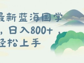 国学项目,长期蓝海可矩阵,从0-1的过程【揭秘】