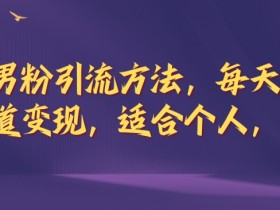全新男粉引流方法,每天稳定加人,适合个人,矩阵,多渠道变现