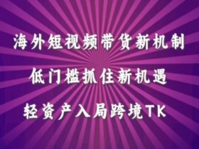海外短视频Tiktok带货新机制,低门槛抓住新机遇,轻资产入局跨境TK