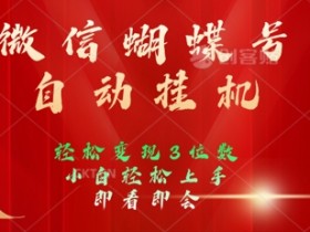 2024年微信蝴蝶号全自动挂JI项目,小白轻松上手,日入三位数
