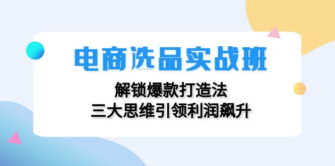 图片[1]-电商选品实战班：解锁爆款打造法，三大思维引领利润飙升-云上仙人资源网