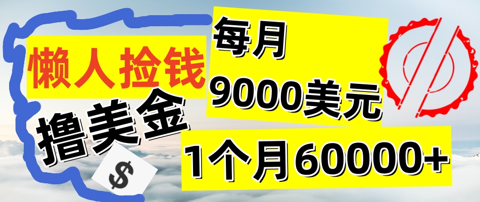 懒人捡钱撸美金项目，月收益9000+美金，简单无脑，干就完了【揭秘】