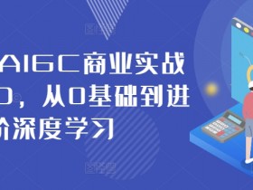 2024AIGC商业实战MJ+SD,从0基础到进阶深度学习