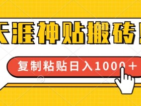 靠搬运天涯神贴,蓝海冷门赛道,轻松日入几张