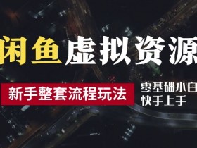 2024最新闲鱼虚拟资源玩法,养号到出单整套流程,多管道收益,每天2小时月收入过万【揭秘】