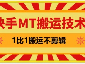 快手MT搬运技术,一比一搬运不剪辑,剧情可用,条条同框