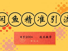 咸鱼精准引流日入200+(新玩法),技术教学,操作简单