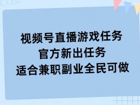 视频号直播游戏任务,操作简单,适合兼职副业全民可做