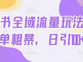 小红书全域流量玩法,简单粗暴,日引100+