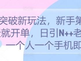 S粉突破新玩法,新手第一天就开单,日引N++老S批,一个人一个手机即可【揭秘】