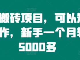 手机搬砖项目,可以矩阵化操作,新手一个月轻松5000多