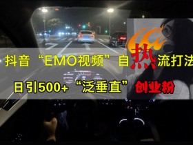 抖音EMO视频自热打法,日引500+“泛垂直”创业粉