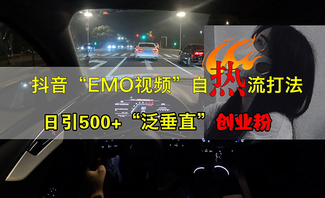 (13029期)抖音视频EMO短视频自然玩法,日引500 “泛竖直”自主创业粉