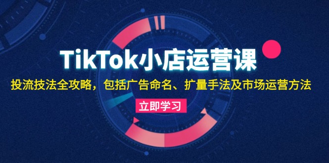(13063期)TikTok小商店运营课:投流手法攻略大全,包含广告宣传取名 扩量技巧以及市场运营方法