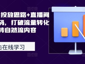 2024千川投放思路+直播间自然流密码,打破流量转化瓶颈,玩转自然流内容