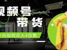 视频号带货,小白如何日入4位数,快速入门,当天出单