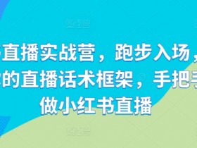 小红书直播实战营,跑步入场,打造专属你的直播话术框架,手把手教你做小红书直播