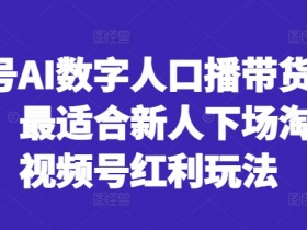 视频号AI数字人口播带货风口项目,最适合新人下场淘金的视频号红利玩法