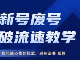 新号废号破流速教学，​优化随心推的投放，避免浪费预算