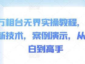 万相台无界实操教程,全新技术,案例演示,从小白到高手