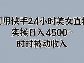 利用快手24小时美女直播,时时被动收入,内部资质操作