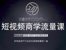 短视频商学流量课+口播拍摄剪辑,短视频+轻资产创业流量变现课