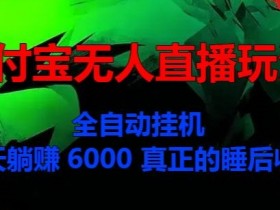 支付宝无人直播玩法,全自动挂JI,5天躺Z6000,真正的税后收入
