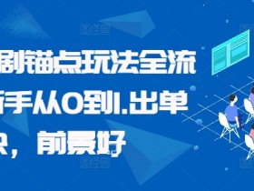 番茄短剧锚点玩法全流程,新手从0到1,出单快,前景好