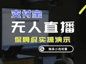 零成本支付宝无人直播,保姆级实操演示,认真看完新手小白可做,实现睡后收入