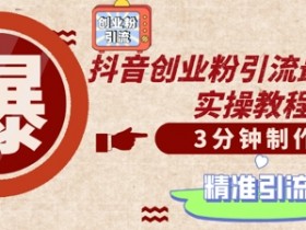 轻松制作创业类视频，一天被动加精准创业粉500+【揭秘】