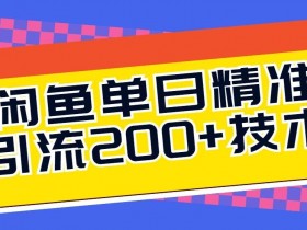 闲鱼单日引流200+技术,轻松好入手