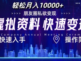 虚拟资料新玩法,快速变现,轻松月入1w+,小白轻松操作