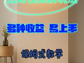 招财视频新玩法,多种收益,易上手