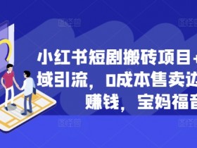 小红书短剧搬砖项目+打造私域引流,0成本售卖边看剧边赚钱,宝妈福音【揭秘】