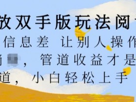 解放双手版玩法阅读,利用信息差让别人操作你来躺Z,管道收益才是王道,小白轻松上手【揭秘】