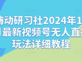 嗨动研习社2024年10月最新视频号无人直播玩法详细教程