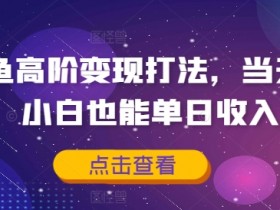 闲鱼高阶变现打法,当天出单,小白也能单日收入5张