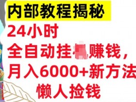 24小时全自动挂JI,月入6000+懒人捡钱新方法,内部教程,干货揭秘!