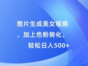 图片生成美女视频,加上色粉转化,轻松日入5张