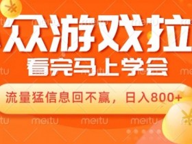 10月份最新游戏拉新项目,流量猛,小白看完就能学会,轻松日入几张