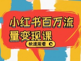 小红书百万流量变现课,小红书电商教程下载