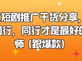 推文短剧推广干货分享, 研究同行,同行才是最好的老师 (跟爆款)