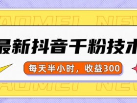 最新抖音千粉项目,当天千粉,每天半小时,收益300