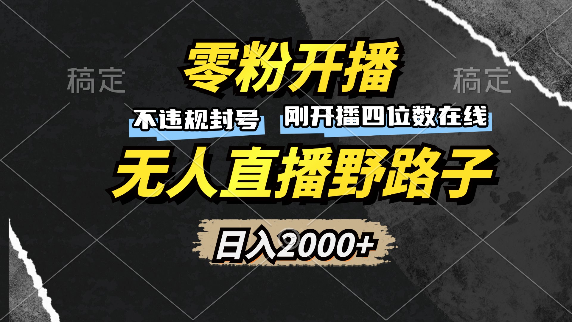 (13292期)零粉开播,无人直播野路子,日入2000+,不违规封号,躺赚收益!