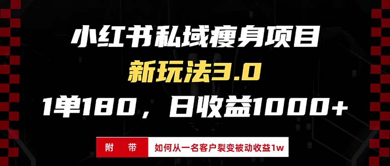 (13348期)小红书的减肥新项目3.0方式,新手入门日赚盈利1000 (附从一名客户裂变盈利…