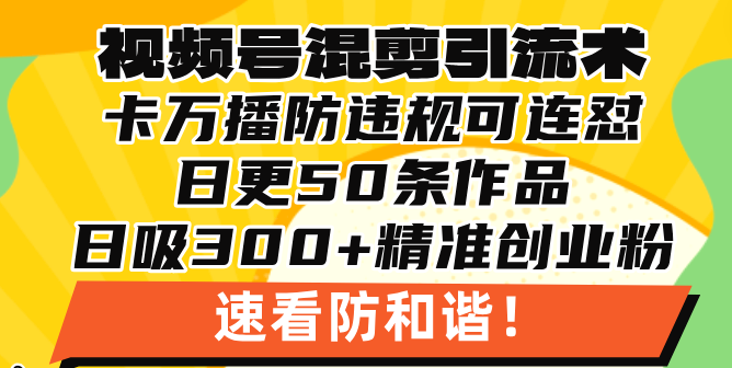 (13400期)微信视频号剪辑引流技术,500万播放视频引流方法17000自主创业粉,使用方便当日懂得