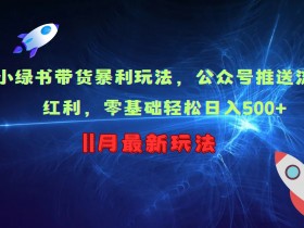 小绿书带货暴利玩法,公众号推送流量红利,零基础轻松日入500+